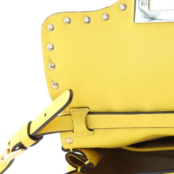 Valentino Garavani Rockstud Crossbody Bag Leather Mini Yellow - Picture 9 of 10